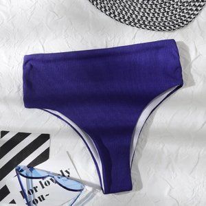 NIP!  Awesome Navy Blue Rib Bikini Bottom  Sz M
